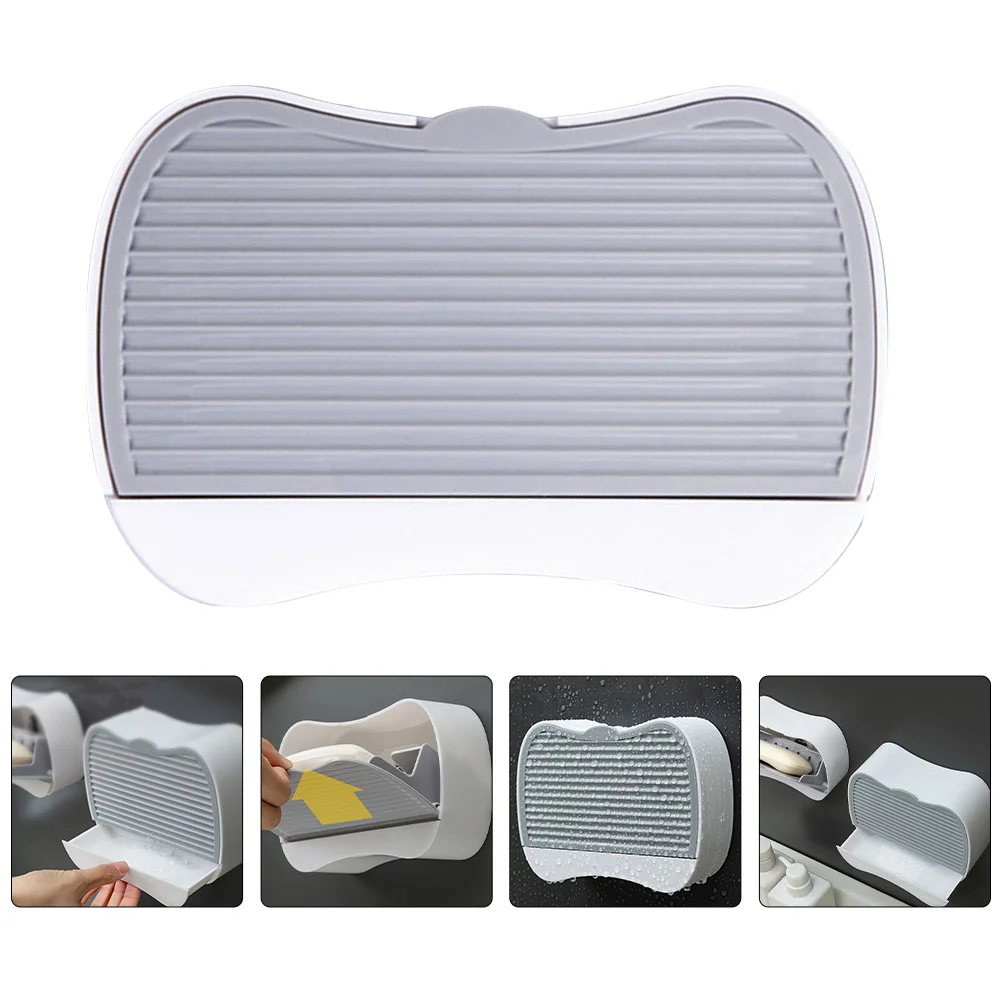 

1PC Punching Draining Box Household Bathroom Box with Lid (Grey)