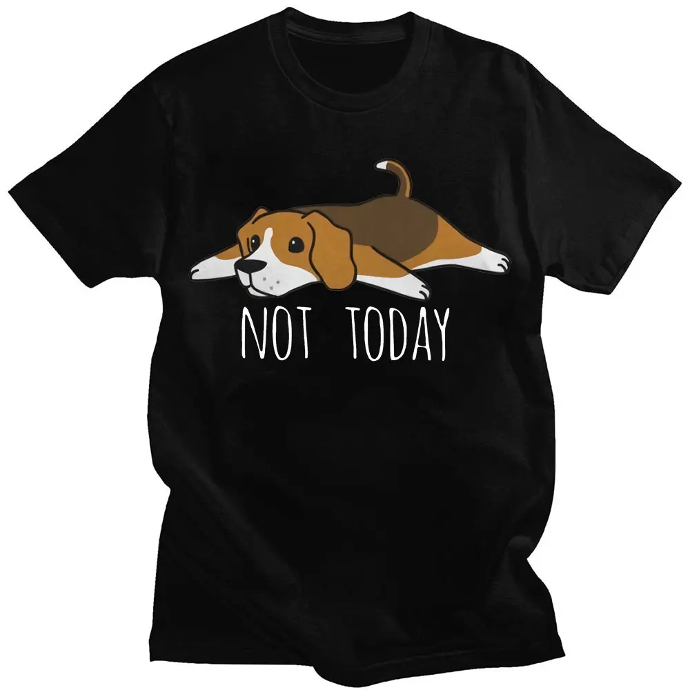 

Футболка Мужская/Женская хлопковая с коротким рукавом, смешная Милая рубашка с принтом манга, не сегодня, Бигль, уличная одежда в стиле Хара...