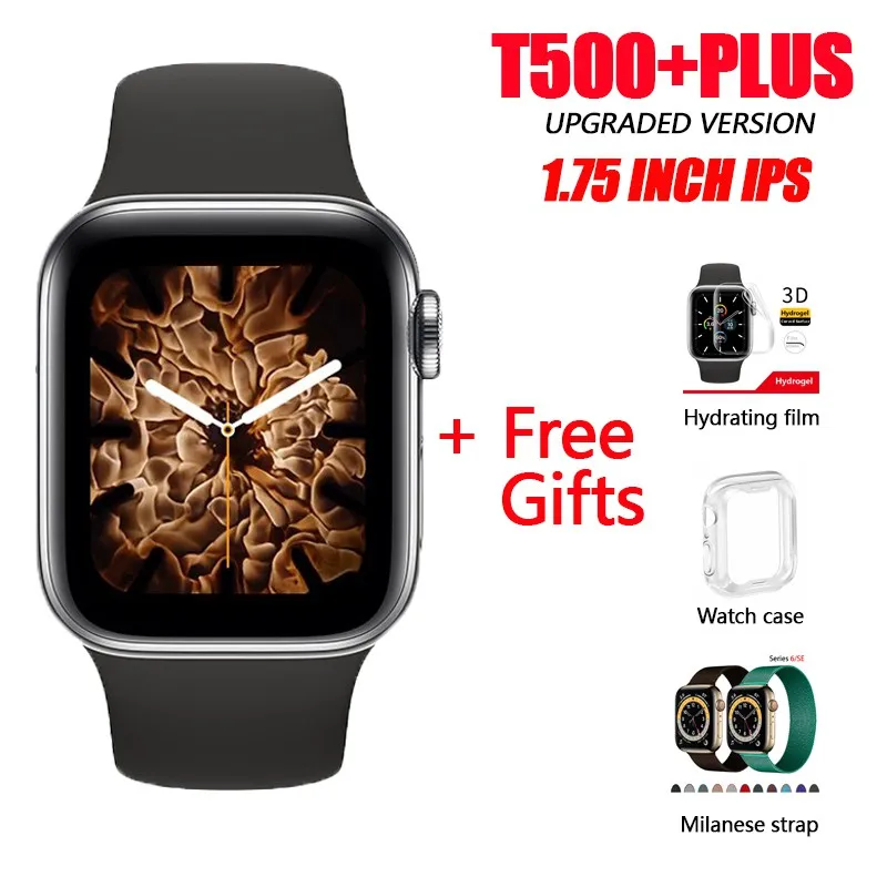 

Смарт-часы 6 T500 + Plus Pro, Bluetooth, 1,75 дюйма, пульсометр, тонометр