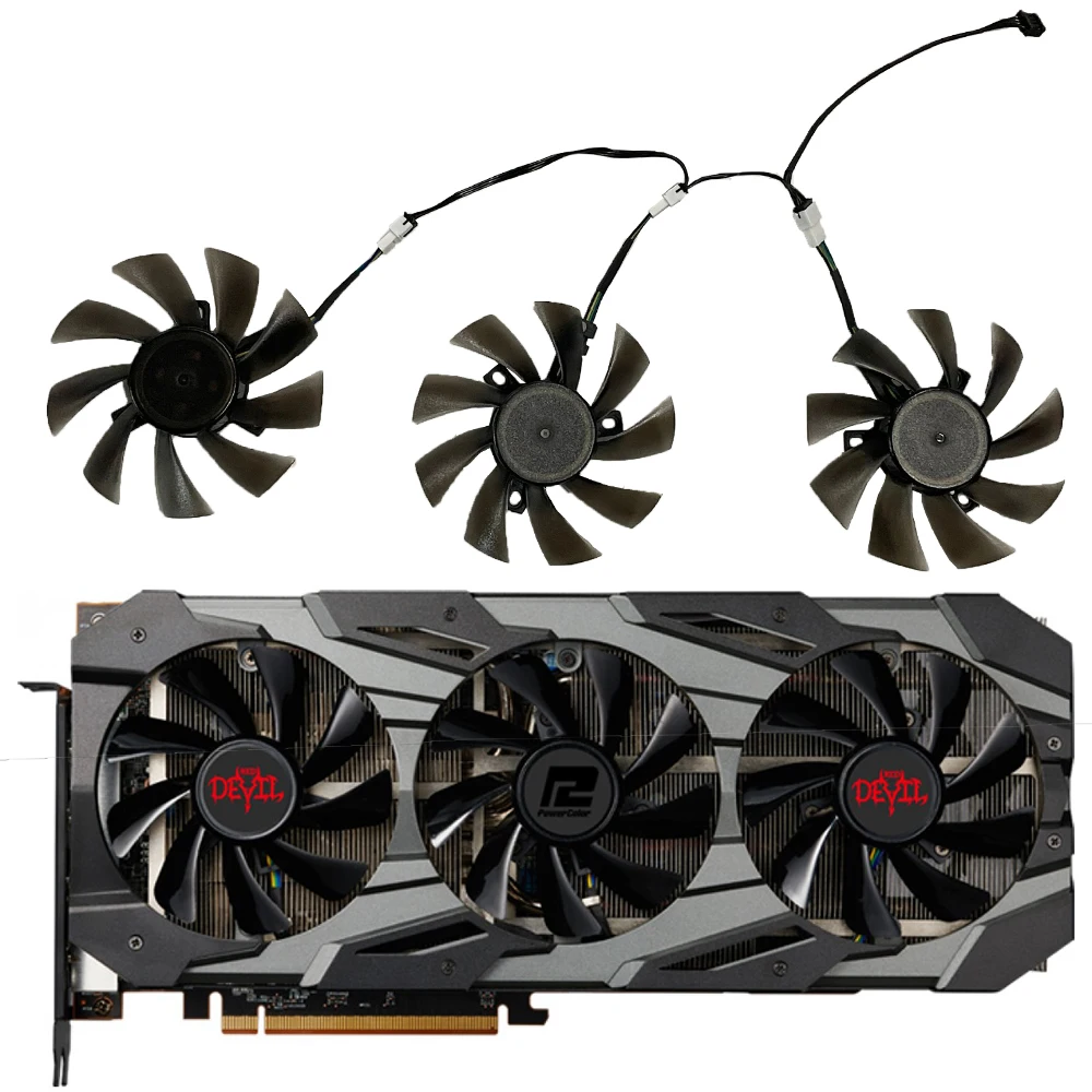 

85MM T129215SU Video Card DIY Fan RX5700XT For PowercolorRX 5700 XT Red Devil 8GB GDDR6 Graphics Card Replacement DIY Fan