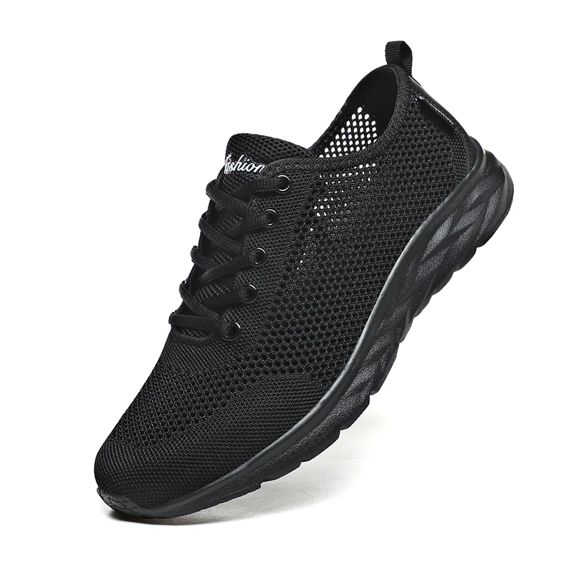 Men Sport Shoes Lightweight Running Sneakers Walking Casual Breathable Shoes Non-slip Comfortable black Zapatillas Hombre Size47