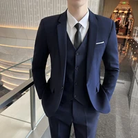 boutique blazer vest trousers italian style elegant and fashionable business casual gentlemans formal suit 3 piece suit