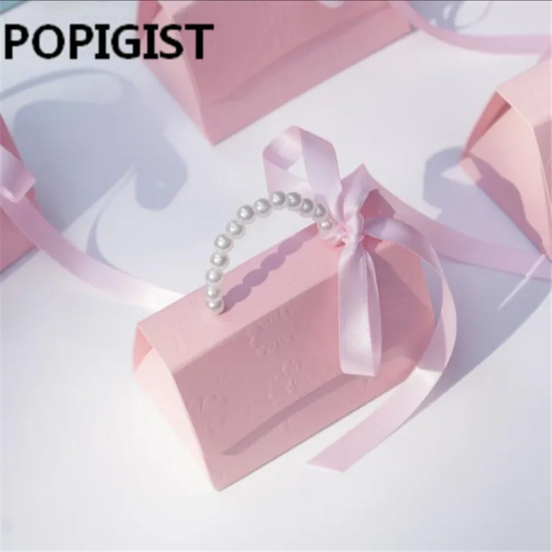 Креативные жемчужные портативные коробки для конфет вечеринки свадьбы