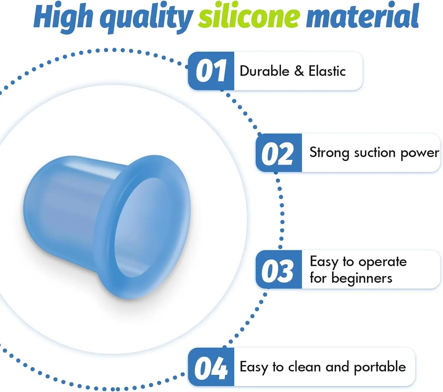 ELERA наборы силиконовых банок для терапии Вакуумная чашка уменьшения