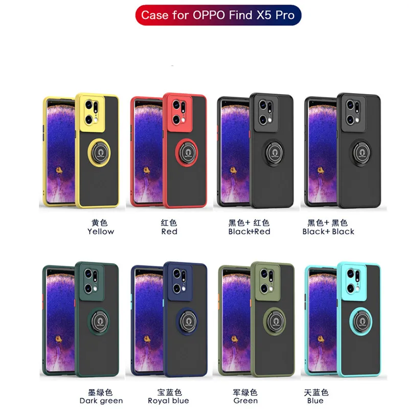 

Soft Back Case For OPPO Find X5 Pro Lite Reno 7 6 Realme C30 C31 C35 C21Y with Ring Shockproof Cover
