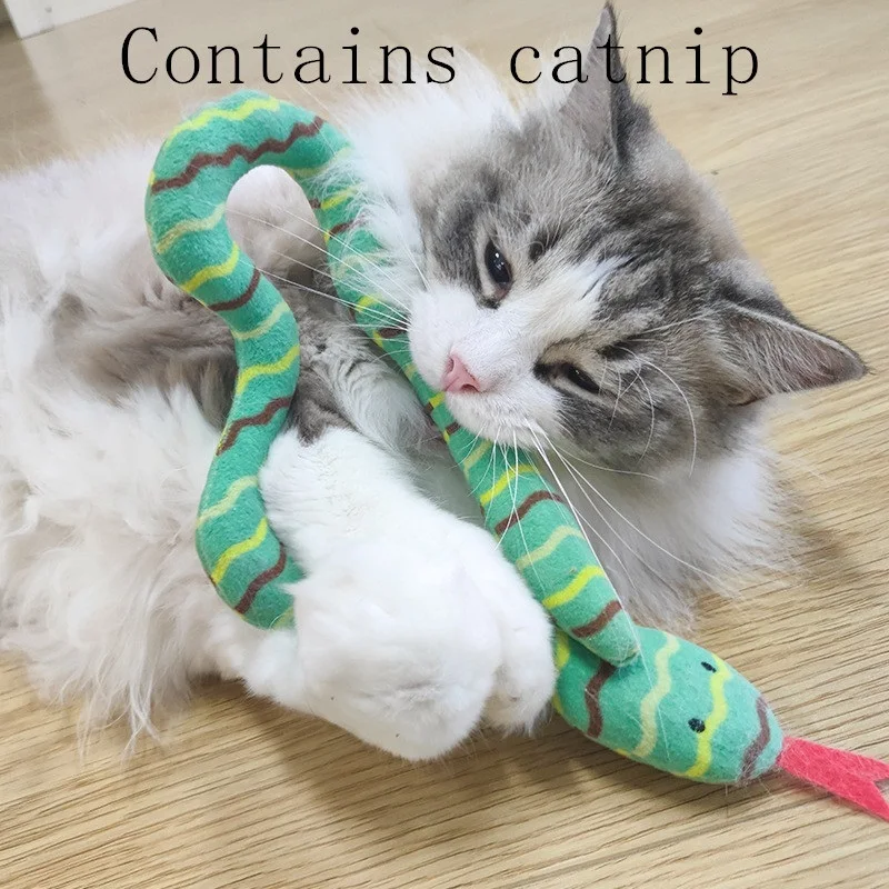 

Snake Cat Toys Teaser Cat Toys Contains Catnip Funny Stick Interactive Cats Toy Funny Cats Chewing Playing Toy Pet Supplies