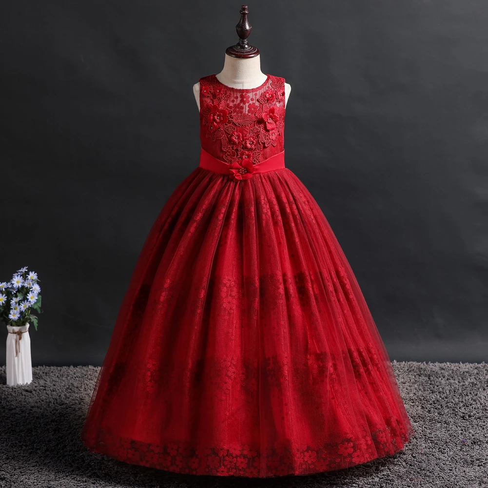 

European Style Flower Girl Princess Dress Wedding Flower Frock Children Dress Suitable for 12 Year Old Girl Family Party Dress