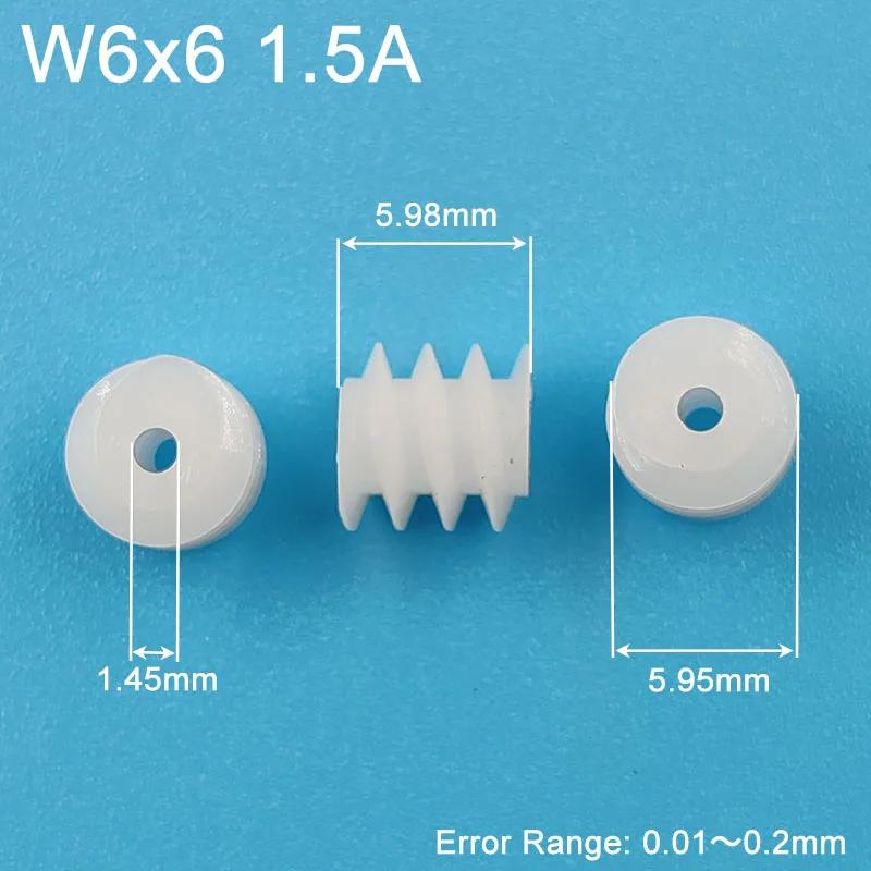 

6*6 мм 1,5A Червячная шестерня, отверстие для турбины 1,45 мм, пластиковая шестерня, игрушечный самолет, детали самолета, модель летательного автомобиля, игрушечная арматура W61.5A