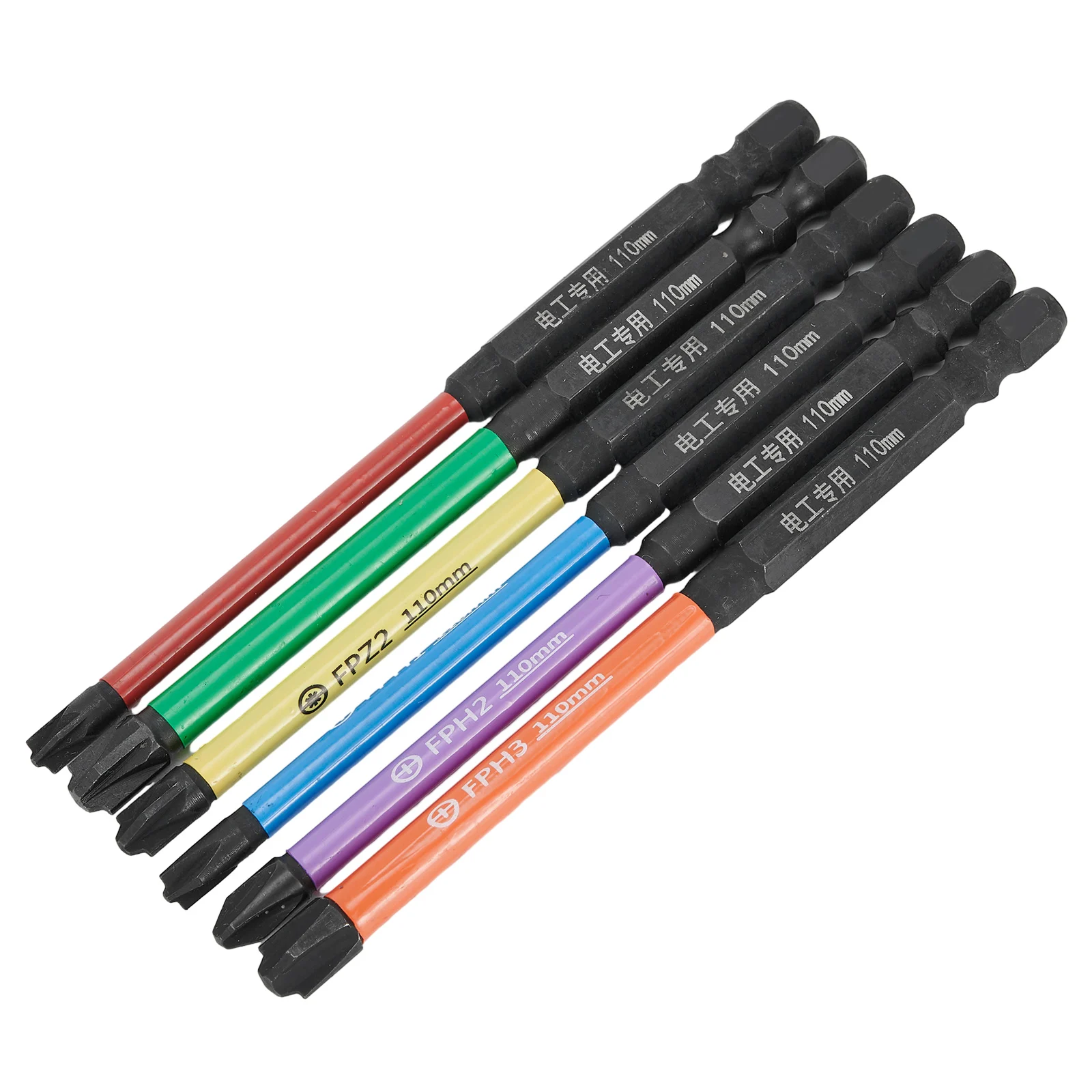 

Electrician Screwdriver Bits 6 Pcs/set FPH1/FPH2/FPH3/FPZ1/FPZ2/FPZ3 Magnetic Various Colours High Quality Outdoor