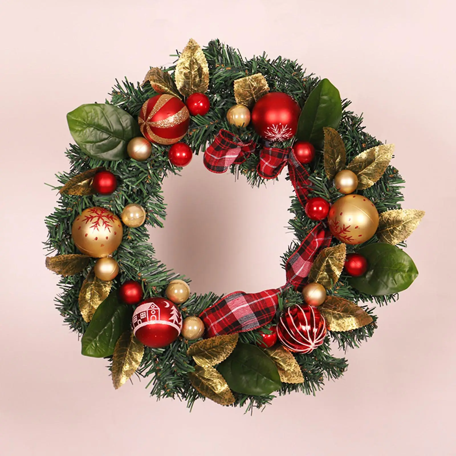 

Artificial Christmas Wreath with Light Front Door Wreath Hanging for Indoor
