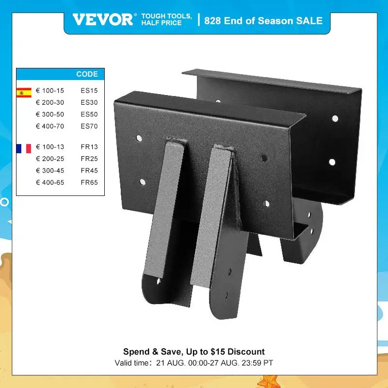 VEVOR Swing Set Bracket A-Frame Construction Black Powder Coated DIY Swing Set Middle Bracke Suitable for Lumber Iron Material