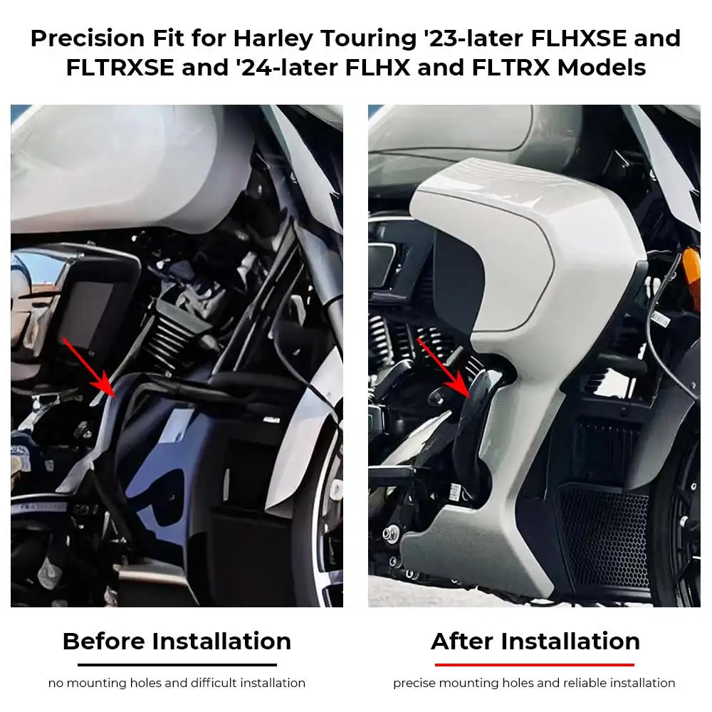 Защитная дуга двигателя (крэш-бар) для мотоциклов Harley Davidson Touring FLTRXSE, FLTRX, FLHXSE, FLHX  FLHXI 2023-2026, из железного сплава, глянцевый черный (art.: 3920d9be41ffa) - 3920d9be41ffa