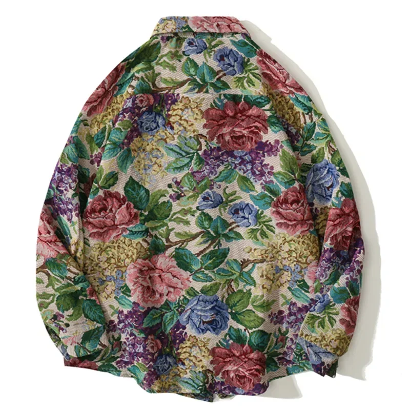 Aelfric Eden рубашка мужская винтажная акварельная с цветочным принтом оверсайз