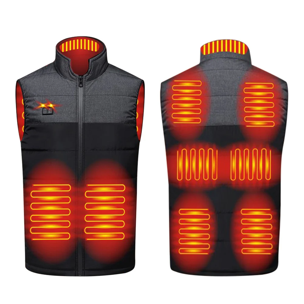

9/13 Areas Heated Vest Men Women USB Electric Heating Vest Winter Warm Thermal Coat Washable Heated Jacket for Outdoor Hiking