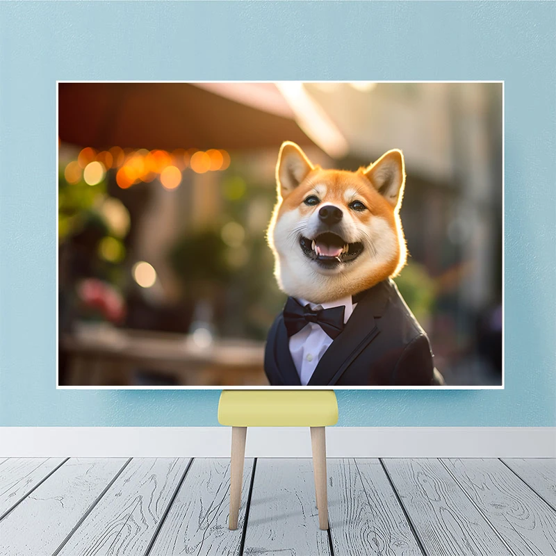 

Personalized Cool Cats And Dogs In Suit Interesting Poster Print Wall Art Funny Animals Canvas Painting For Bedroom Living Room
