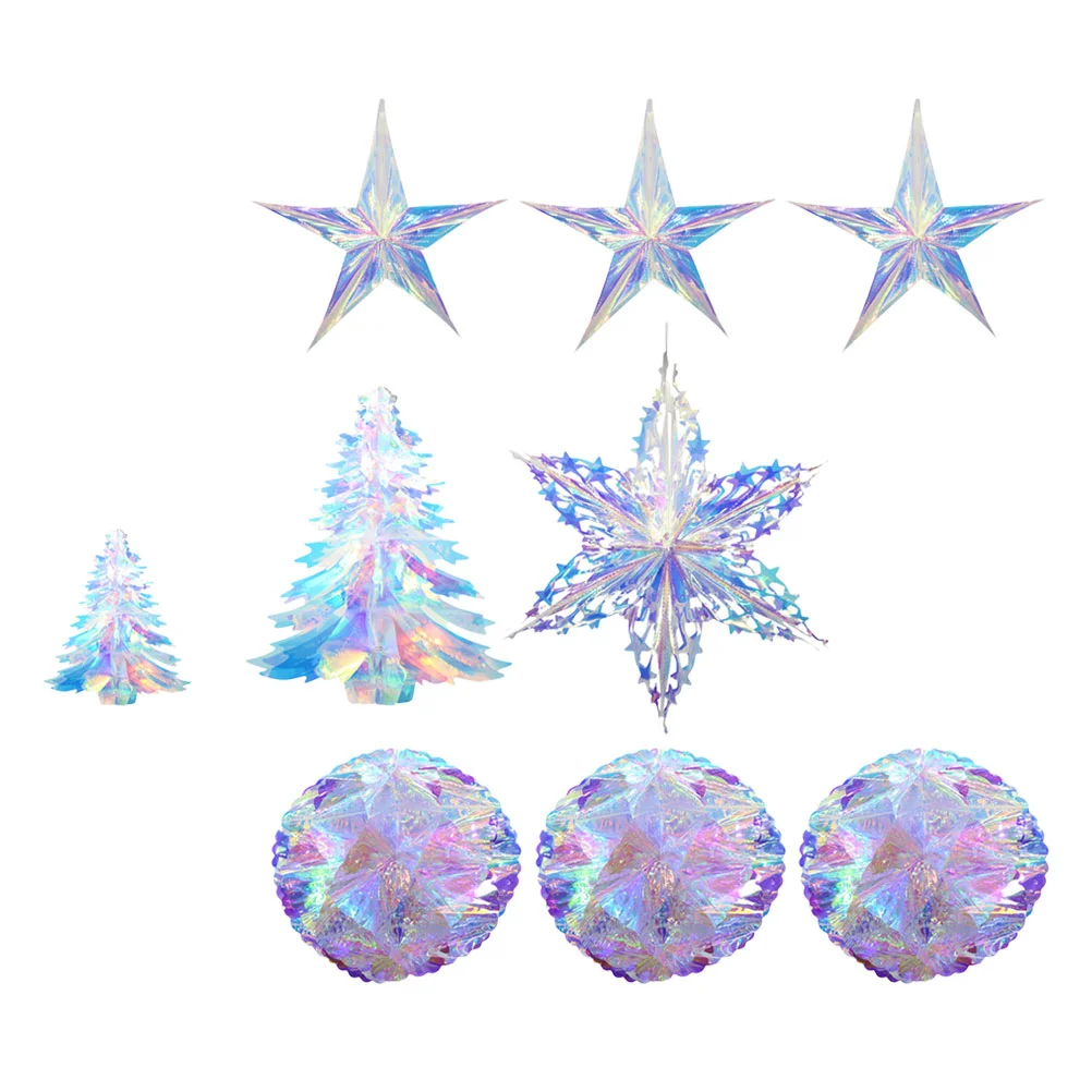 

Christmas Iridescent Tree Ornaments Honeycomb Paper Ornament Party Supplies Decorationspoms Fansceiling Decorative