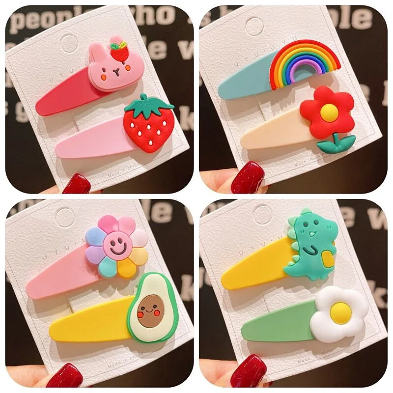 

2022 New Children's Hairpin Baby Hairpin Little Girl Headdress Cute Cartoon Bb Clip Girl Broken Hair Side Clip Hair Accessory