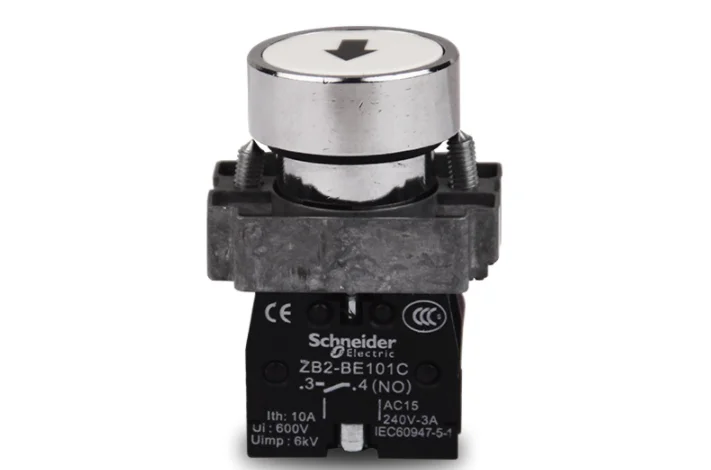 

1 шт. Schneider XB2BA3341C (ZB2BZ101C + ZB2BA334C) кнопочный переключатель 1NO, белый