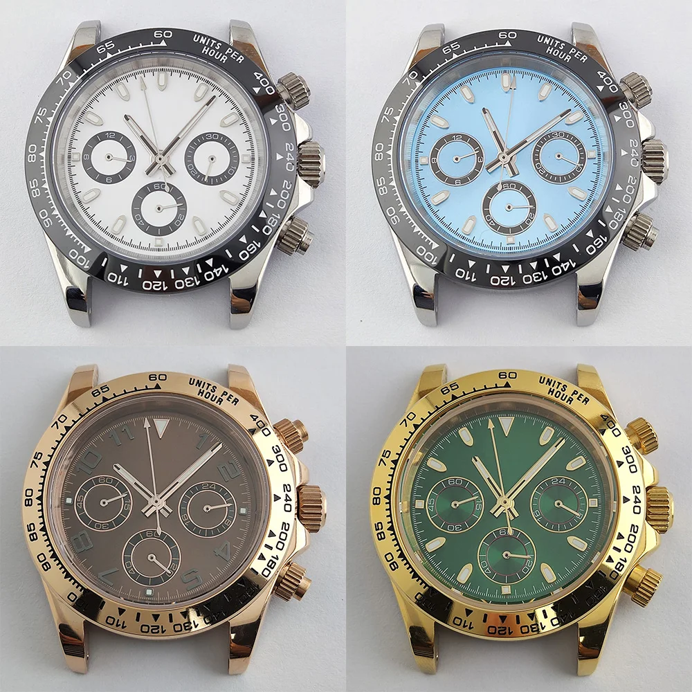 

japanese chronograph watch VK63 quartz movement 39MM dialstainless steel caseluminous panda dial