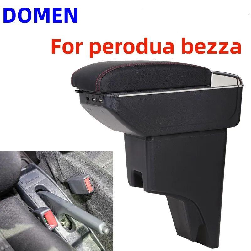 

For perodua bezza armrest box Original dedicated central armrest box modification accessories Large SpaceDual Layer USB Charging