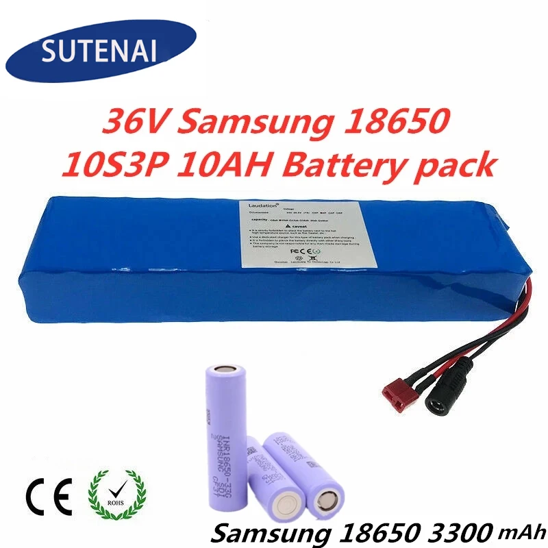 

36V 10S3P 10Ah For Samsung 33G 18650 3350mAh With 15A 10S BMS 42V lithium Battery Pack ebike Electric car bicycle Motor Scooter