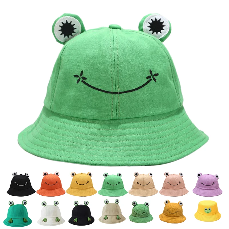 Панама женская хлопковая в виде лягушки милая забавная шапка для мальчиков и