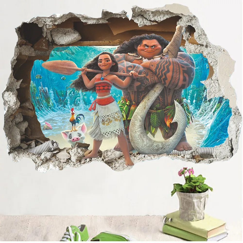 Наклейки на стену Moana Maui Pua Heihei ПВХ самоклеящаяся картина украшение для дома