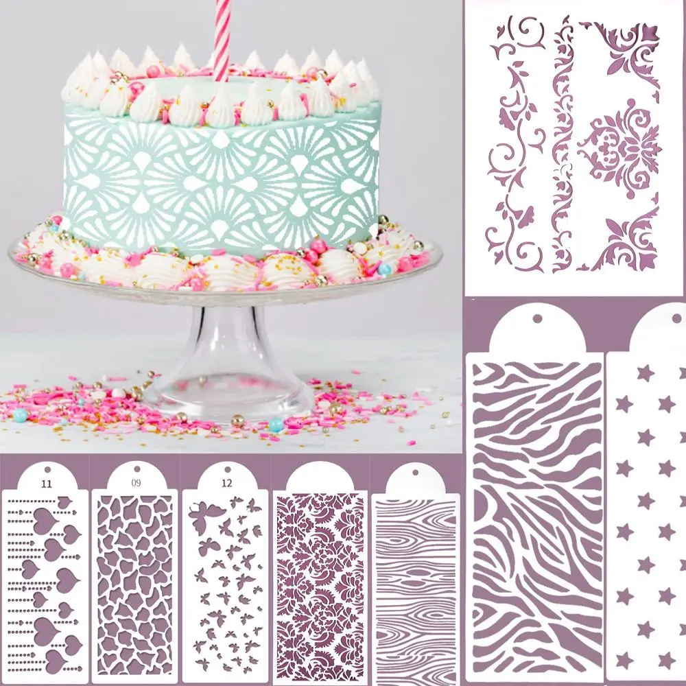 

Plastic Decorating Tool Baking Tools Stamps Stencils Embossing Cake Mesh Stencil Spray Mold Cake Decoration Stencils