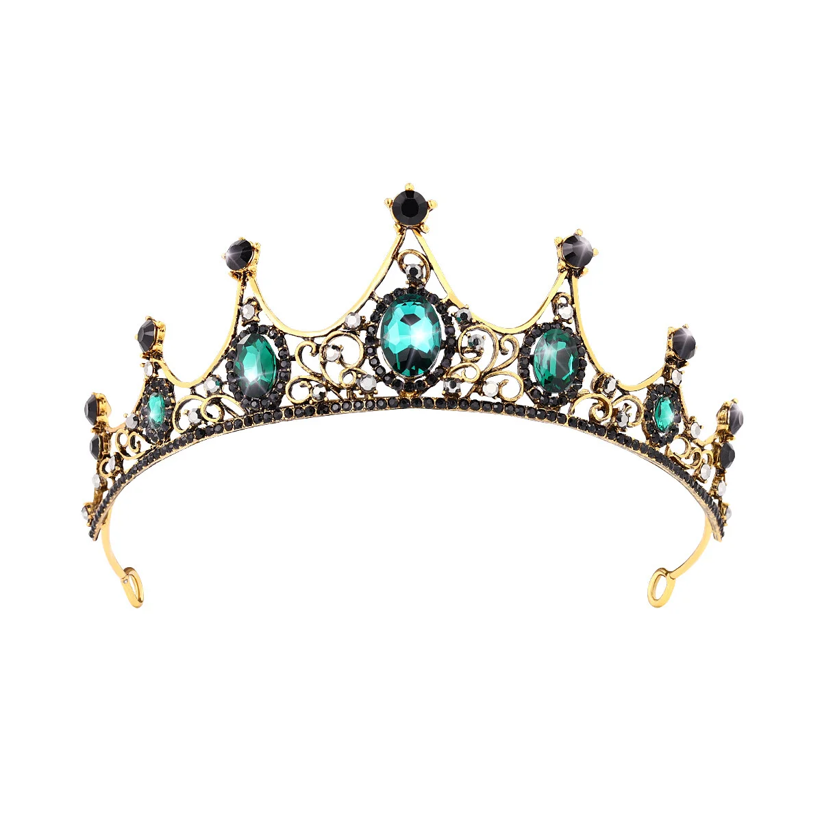 

Hair Accessories Wedding Crown Women Kids Crowns Alloy Green Hoop Bridal
