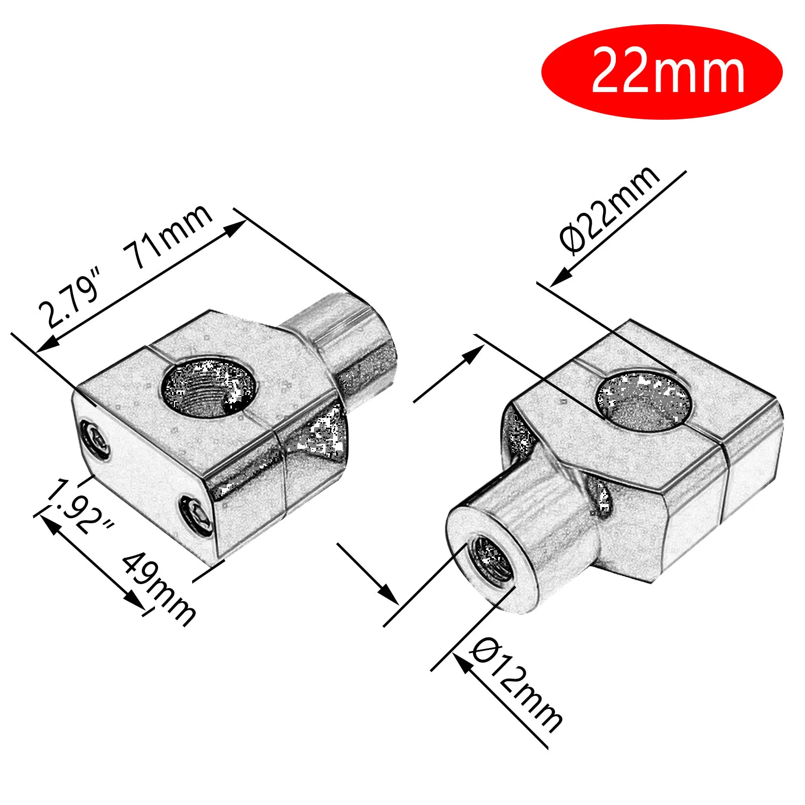 Кронштейн для Руля Мотоцикла 22 мм 25