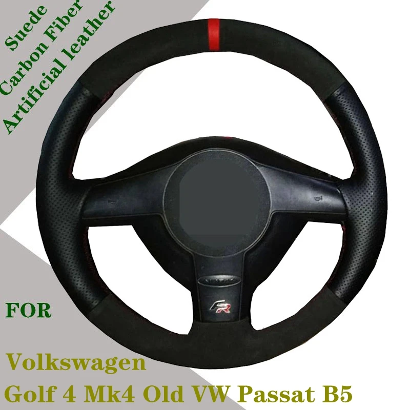 

Custom Wear-resistant Car Steering Wheel Cover Fit For Volkswagen VW Golf 4 Mk4 Old VW Passat B5Interior Car Accessories