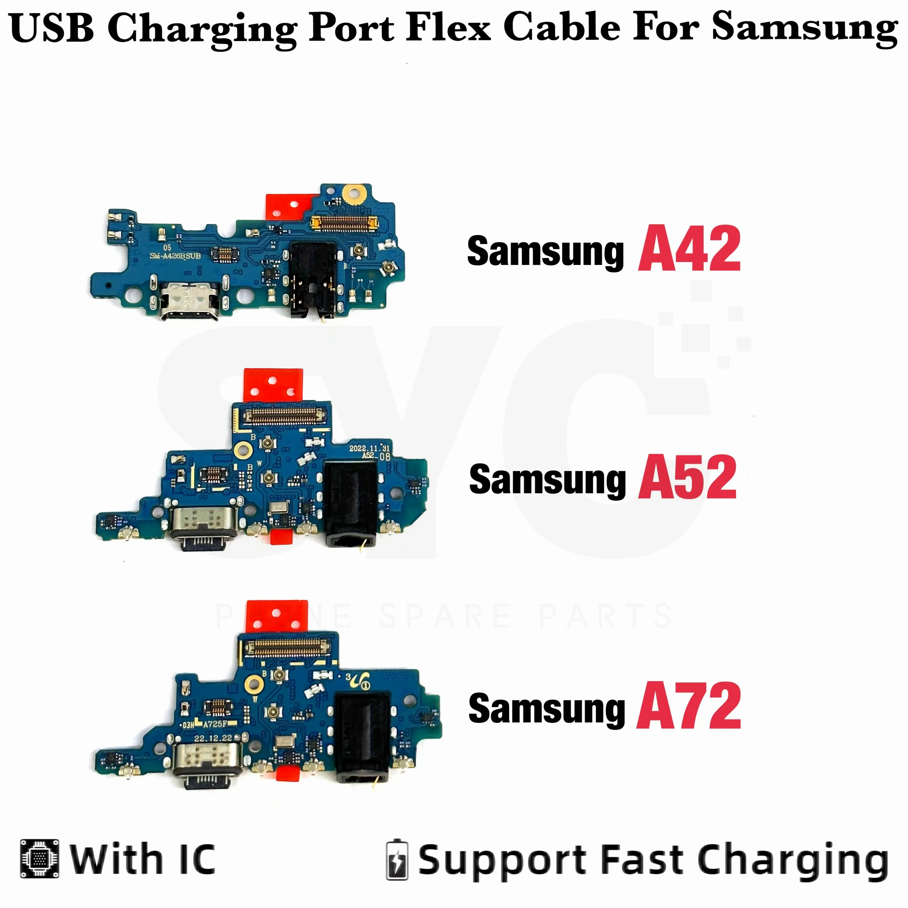 1 шт. оригинал для Samsung Galaxy A72 A725F A52 A525F A52S A528 A42 5G A426B USB зарядная док-станция коннектор порт плата гибкий кабель