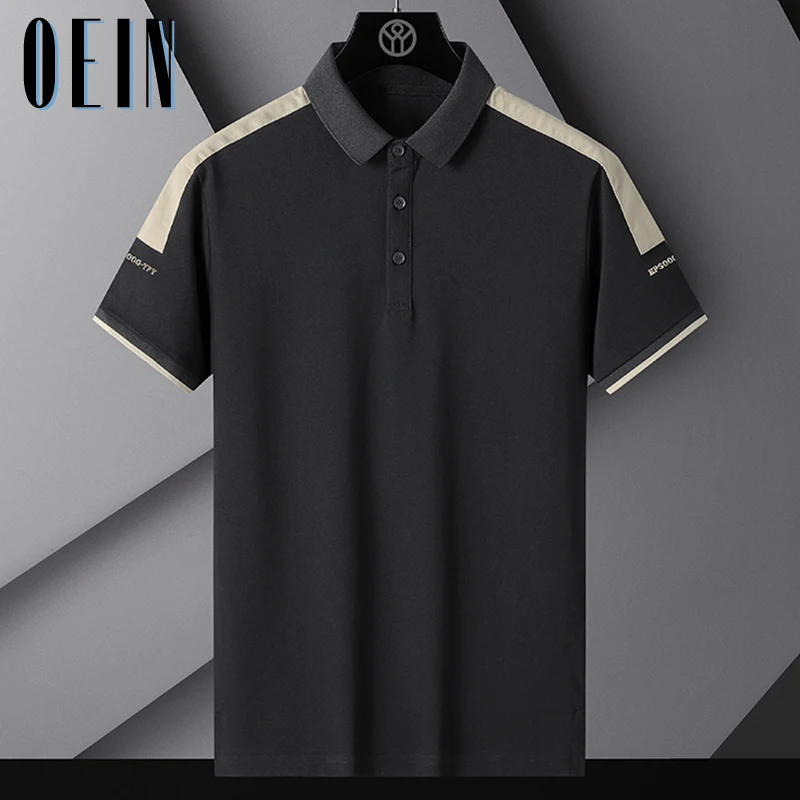 

OEIN 100% Cotton Solid Color Men's Polo Shirts Summer Casual Short Sleeve Turndown Men's Shirts Fashion Streetwear Polos for Men