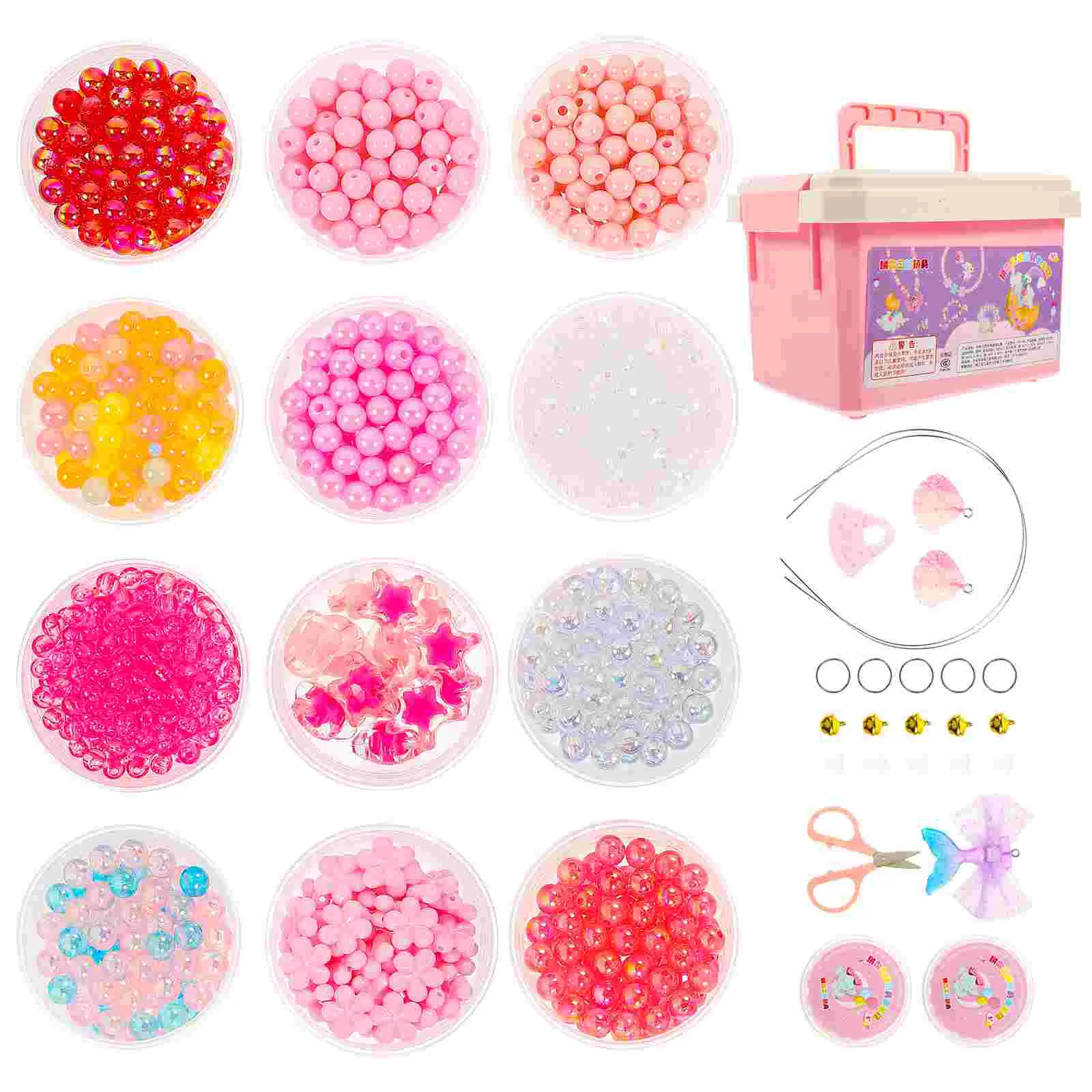 

Kit Jewelry Making Beadsbracelet Diy Girls 12 Material Bead Kid Beaded Loose Kids