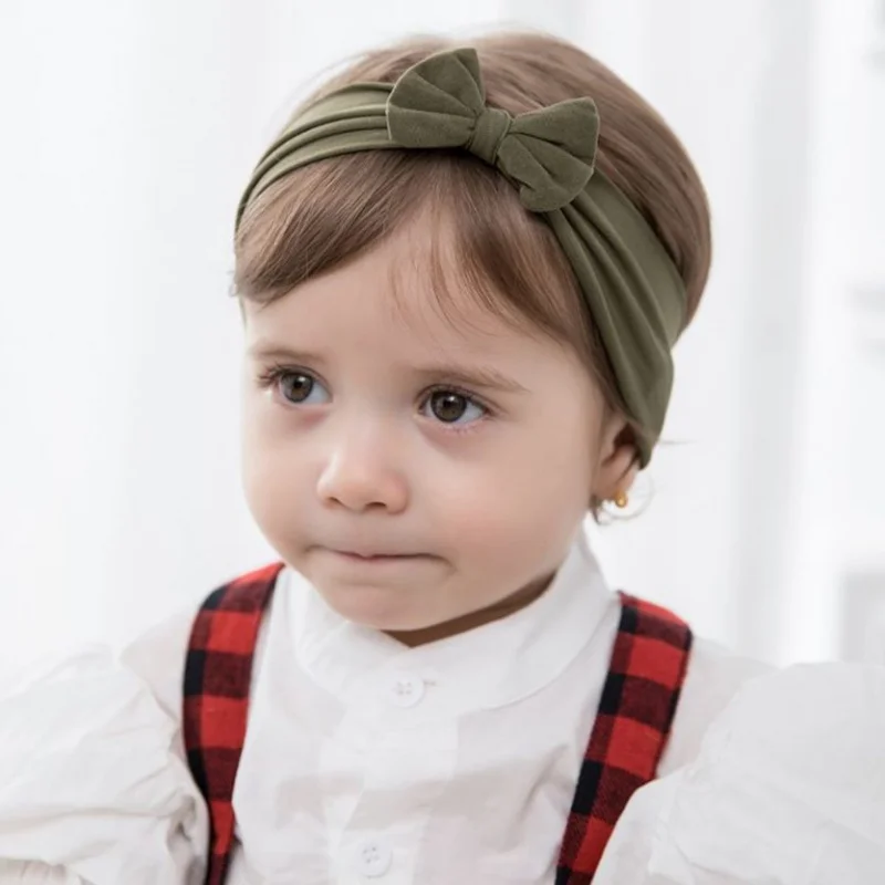 

Soft Comfortable Nylon Baby Headband Girl Bows Headbands Elastic Hairbands Children Headbands For Girls Babys Hair Accessories