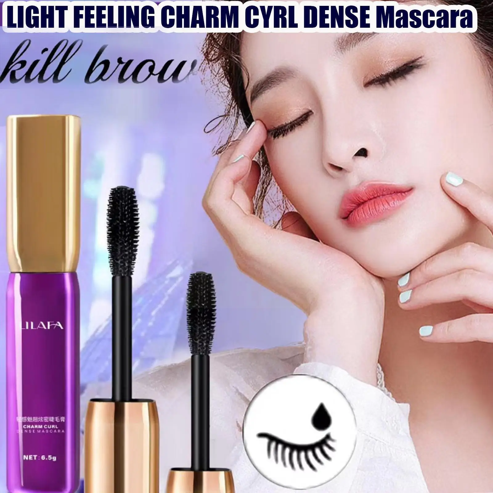 

3D Black Mascara Waterproof Lengthening Curling Eye Professional Blooming Cosmetics 6.5g Lashes Mascara Makeup Mascara Not D9J8