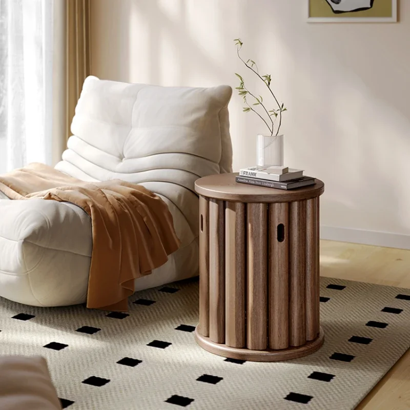 Круглый стул из массива дерева резиновый деревянный журнальный столик