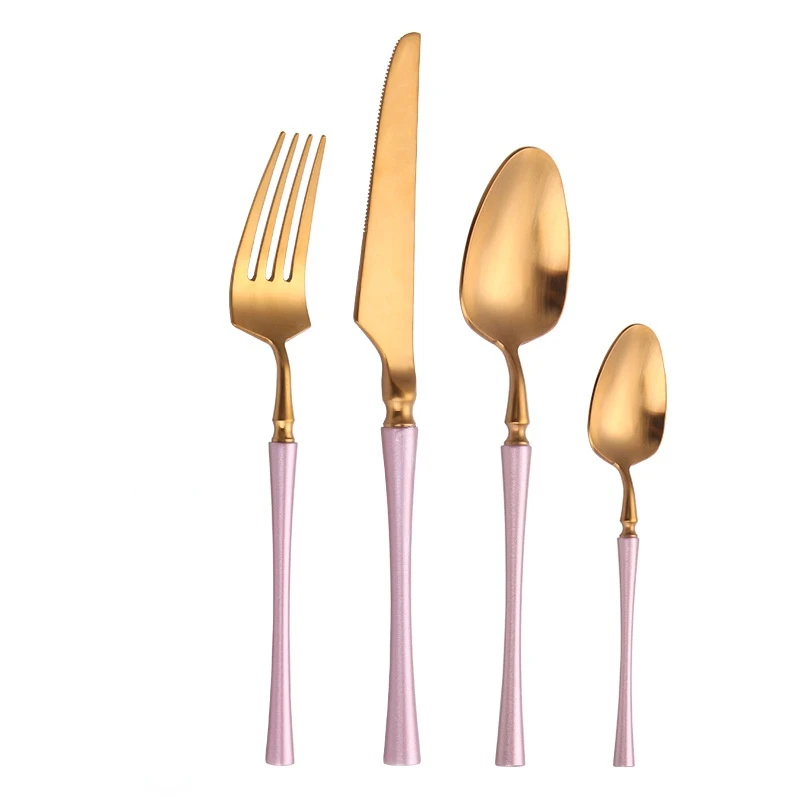 Набор столовых приборов из нержавеющей стали матовая вилка ложка нож подарочный