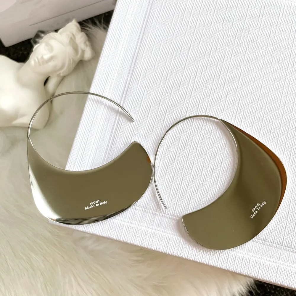 Europe Hot Brand Copper Ferry K Gold Half Round Earrings Women High Quality Luxury Jewelry Designer Party Trend