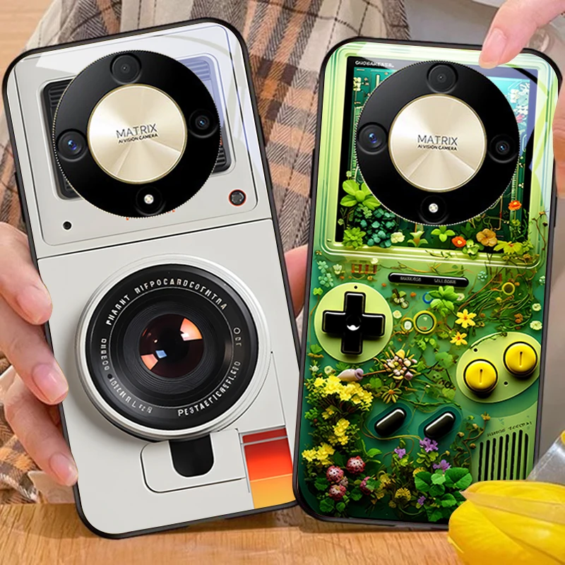 Серебряная игровая консоль для Honor Magic 6 50 70 90 Lite X7b 200 Pro nova 10 Nova 5T X6 P30 Pura Ultra чехол из