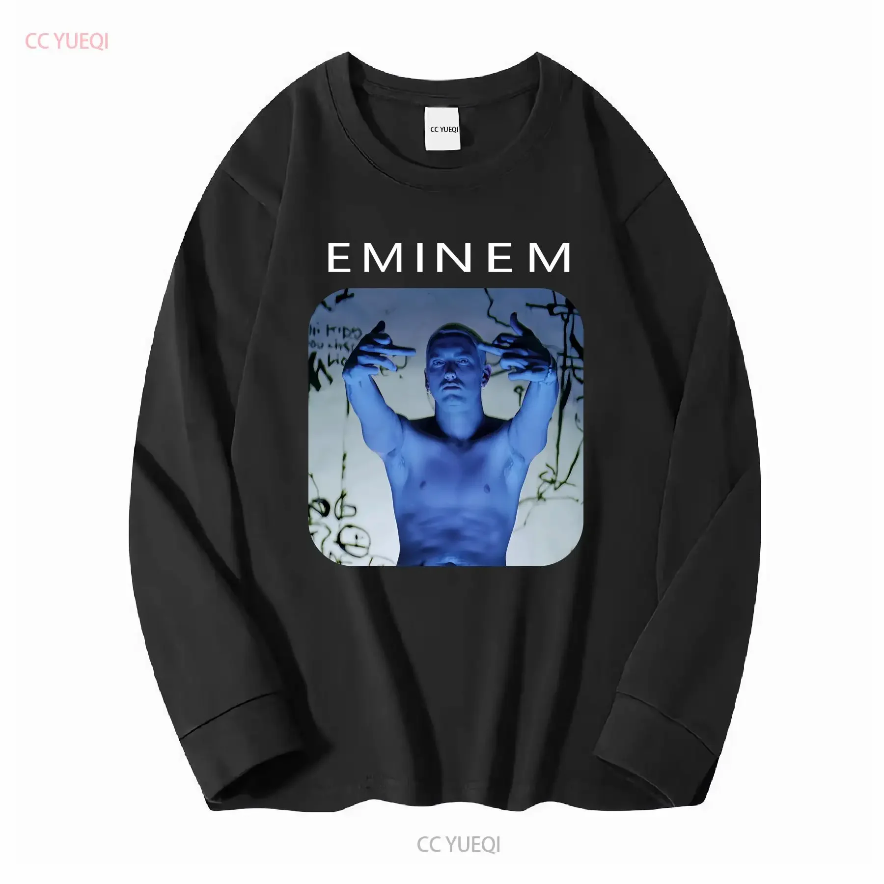 Фото Редкая горячая винтажная футболка Eminem Slim Shady Tour 1999 года, новый размер репринта, футболка с принтом, длинные или короткие рукава, винтажная, стираная, удобная №3