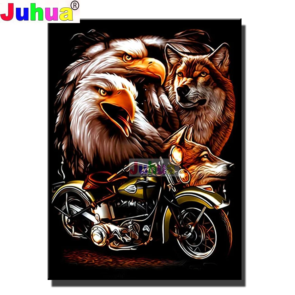 

Готический мотоцикл, Орлан, искусственная вышивка, картина стразы, Хэллоуин, темнота, Новое поступление, домашний декор, подарок