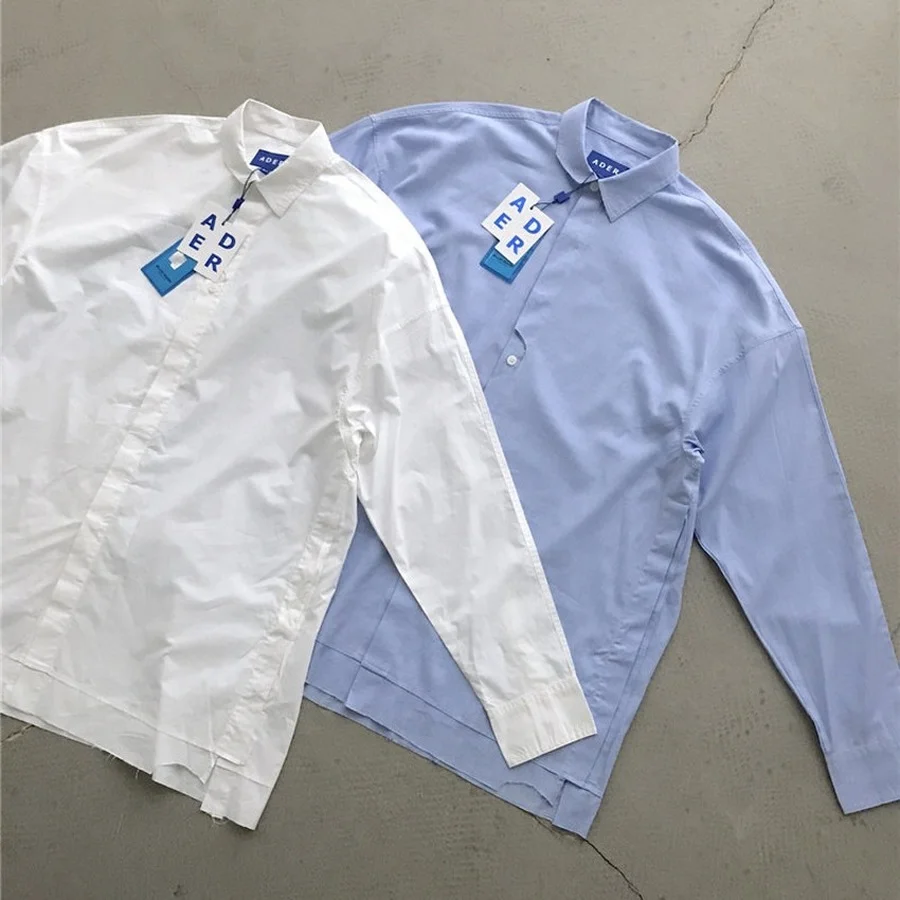 

Classic Casual ADER ERROR Shirts 2021 Men Women Irregular Detail Adererror Shirt Oversize Z-stitch ADER Blouse