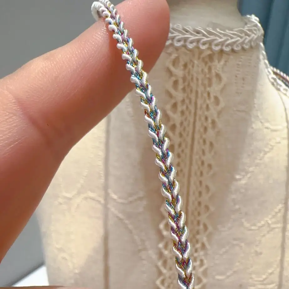 5 метров золотистая цветная мини кружевная отделка Лента изогнутая швейная