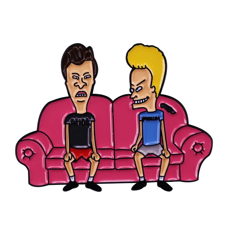 Забавный мультяшный постер Beavis и Butthead кушетка эмалированный значок для шляпы