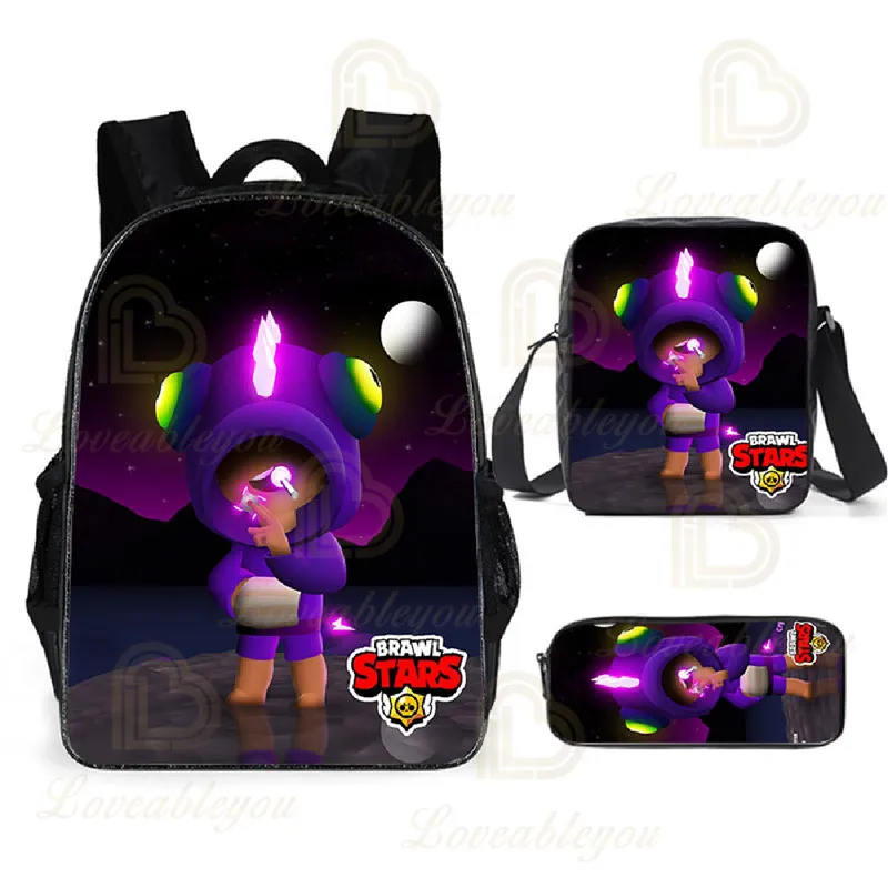 

Shooter Spike and Star,Leon Child Kids Pencil Bag Shooting Game 3d Backpack Girls Harajuku Schoolbag Shoulder Cortoon Boys Bag