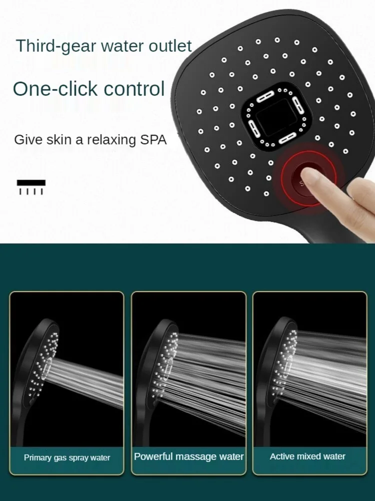 shower head rainfall bathroom 3 modes abs round chrome water saving nozzle g12 bath faucet wall mounted adjustable black shower free global shipping