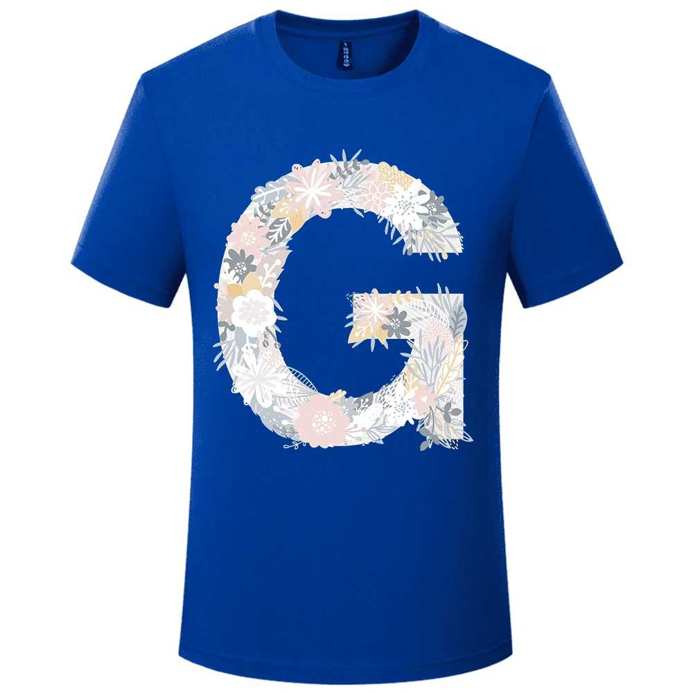 

Мужская хлопковая футболка с коротким рукавом, принтом и надписью G, лето 2023