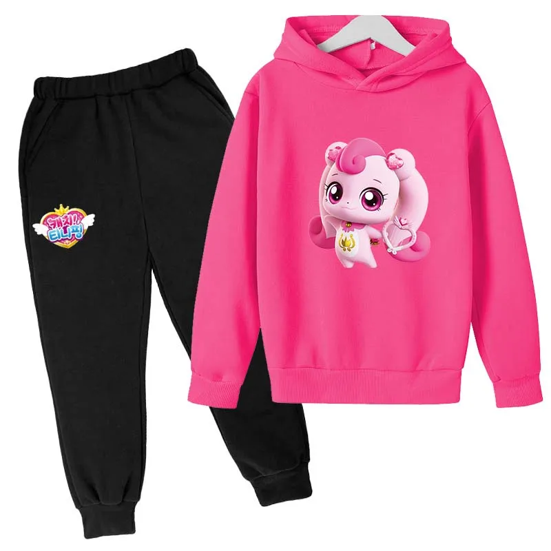 

Girls Cute Korean Anime Tingping Spring Autumn Tracksuits 4-9 Years Girls 2pcs Hoodie+Pants Suits Gilrs Clothing Sets