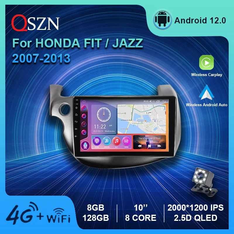 

QSZN 2K QLED Android 12 Car Radio For HONDA FIT JAZZ 2007-2013 LHD Multimedia Video Player GPS 4G Carplay Auto Navigation Stereo